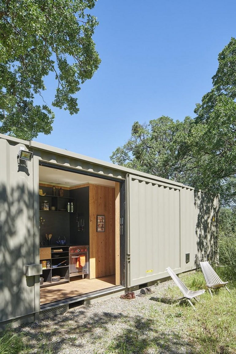 40 Highboy Shipping Container Turned Into A Cozy Hunting Cabin On