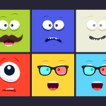 Here’s a colourful set of smiling face made for you to use as avatars