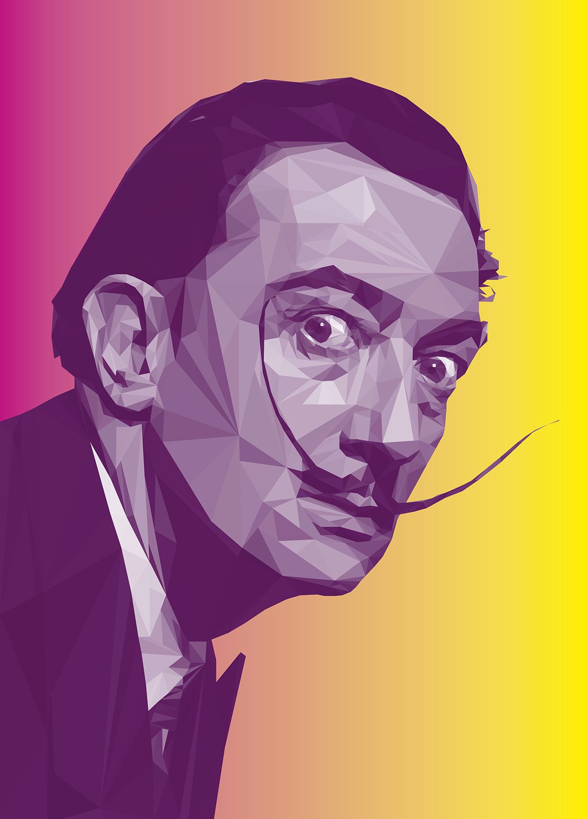 Salvador Dali - Low Poly High Poly Portrait