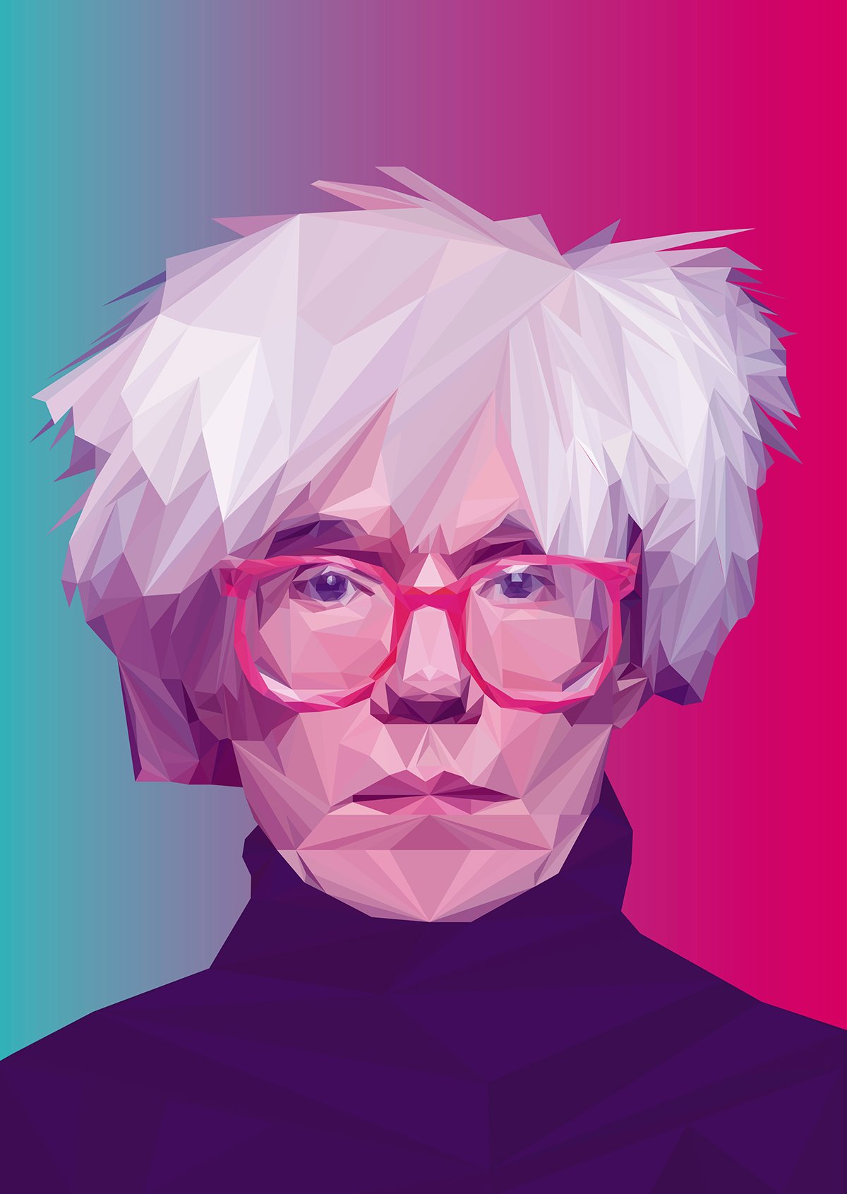 Andy Warhol - Low Poly High Poly Portrait
