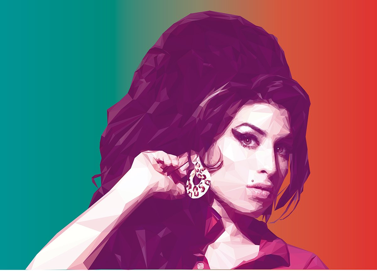 Amy Winehouse - Low Poly High Poly Portrait