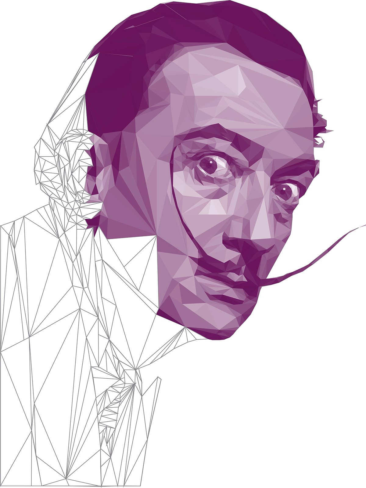 Salvador Dali - Low Poly High Poly Portrait