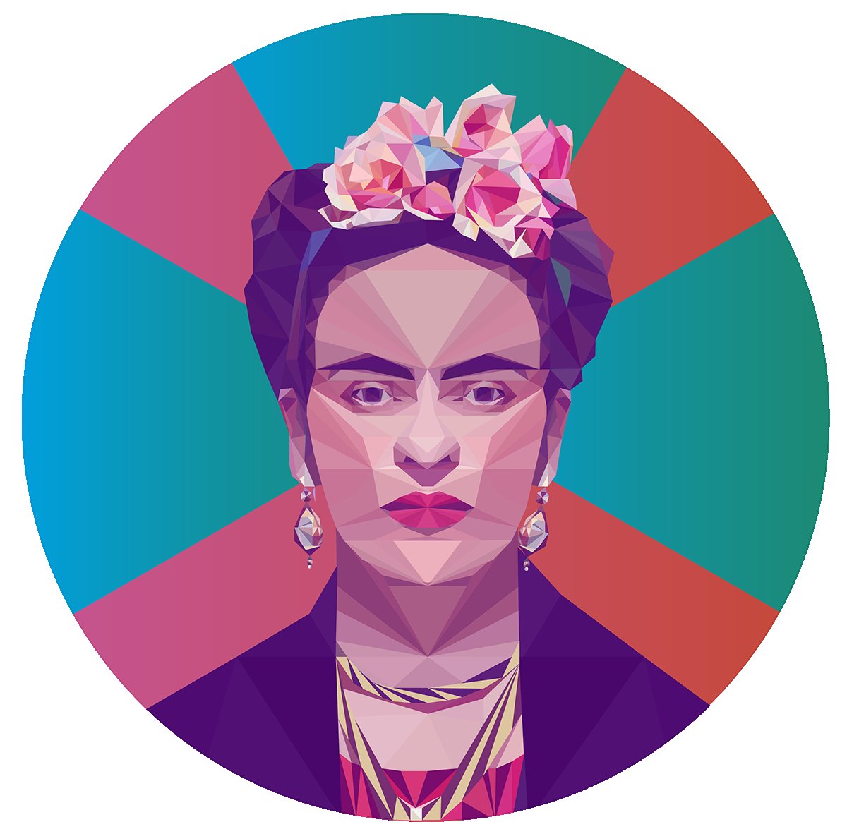 Frida Kahlo- Low Poly High Poly Portrait