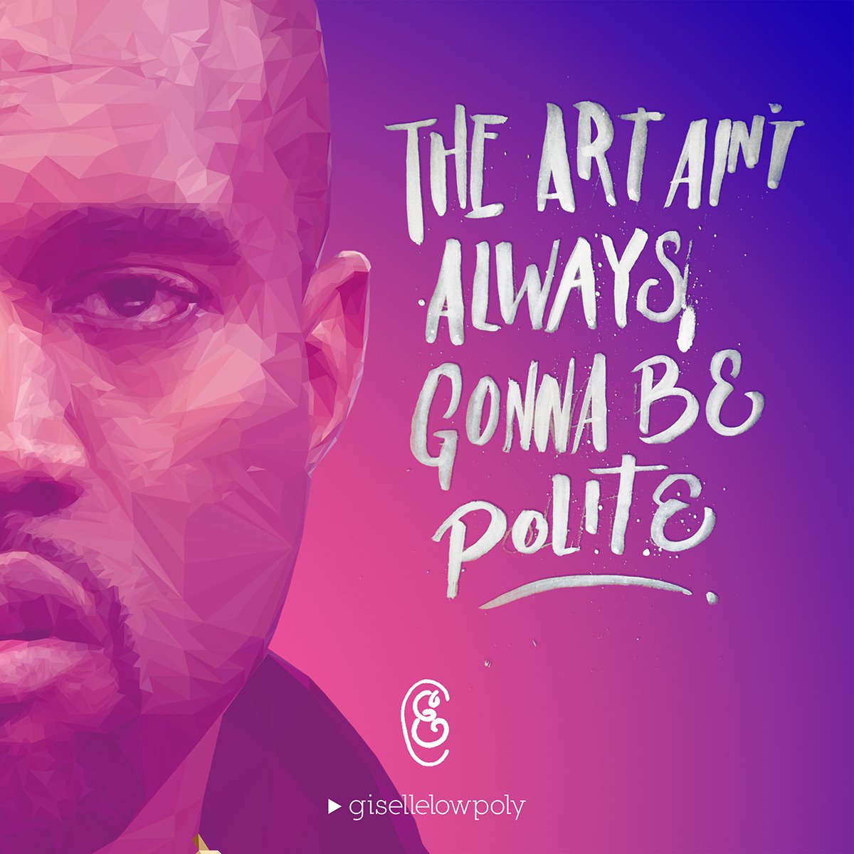 Kanye West - Low Poly High Poly Portrait