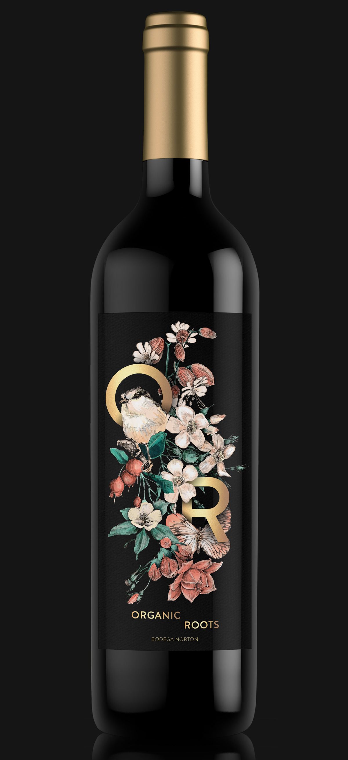 Organic Roots Wine Label Proposal on Inspirationde