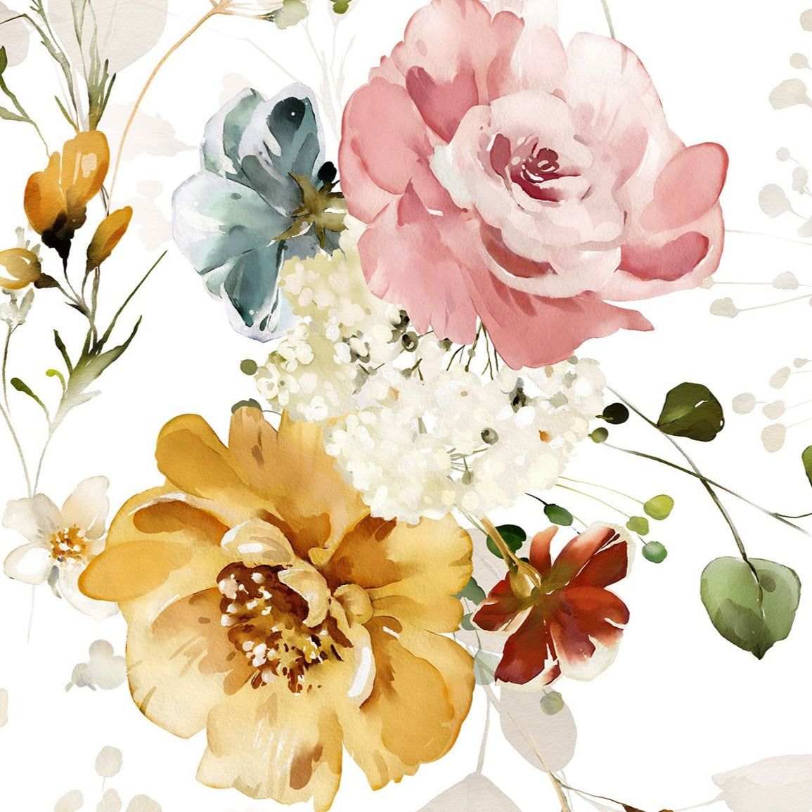 Garden Flower Wallpaper III – Traditional Unpasted / 8 x 10 Inches on