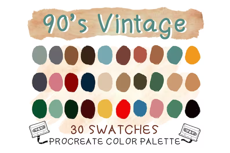 90’s Vintage Procreate Color Palettes Instant Download – Etsy on ...
